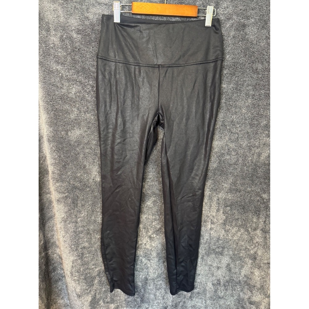 Quince Womens Ultra-High Rise Faux Leather Leggings Black Size Medium Stretch